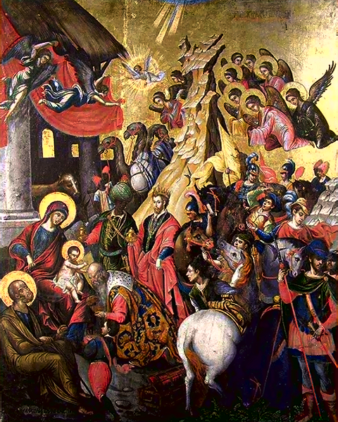 L'Adoration des Mages, icône de Michael Damaskenos