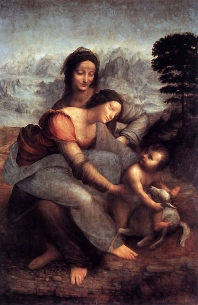 La Vierge et l'Enfant avec Sainte Anne, par Leonardo da Vinci