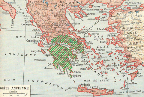 La zone décrite par Pausanias